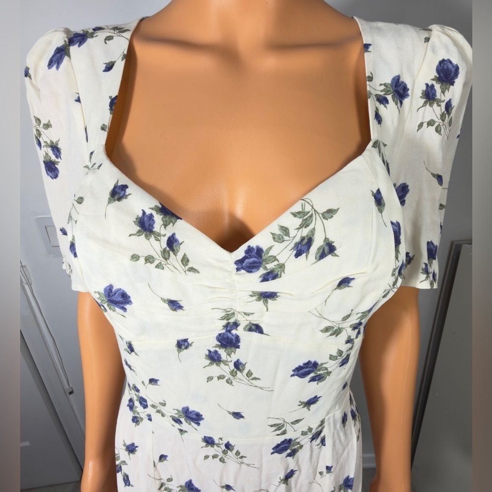 Reformation White and Blue Floral Mini Dress - Picture 7 of 11